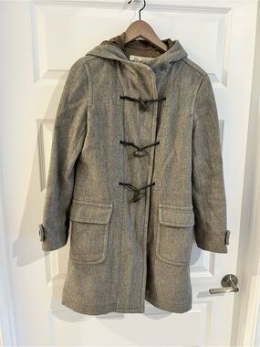 Tommy Hilfiger H Wool Duffel Coat with Toggles Gray Size S